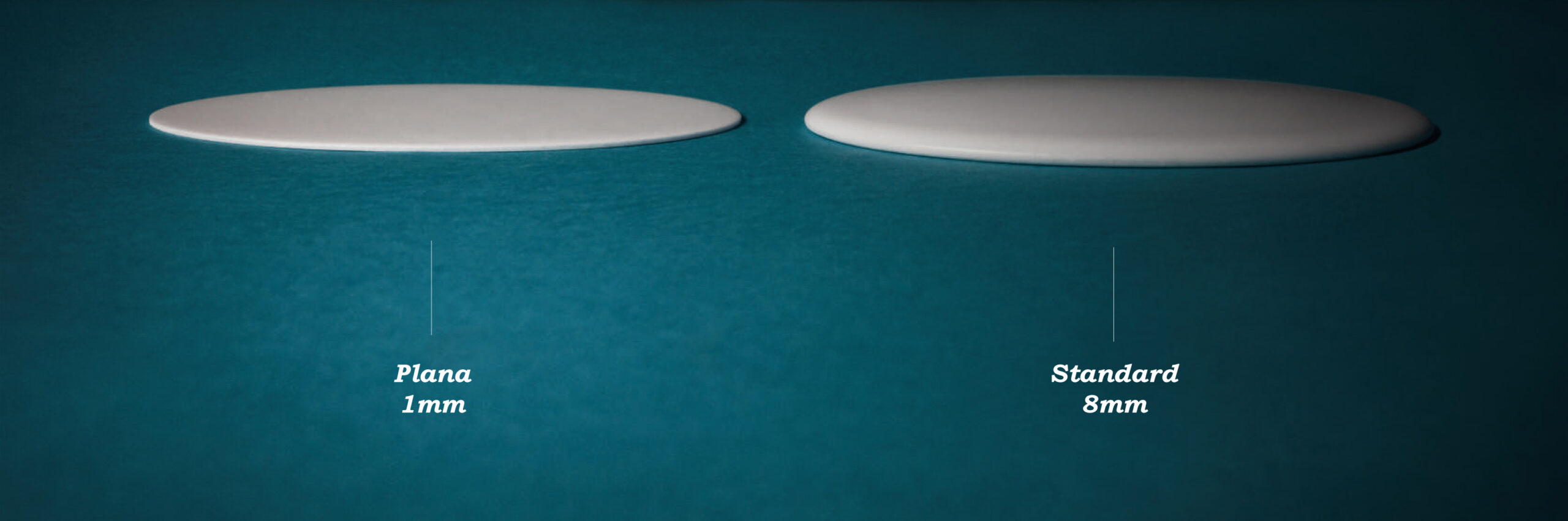 Confronto tra fotoceramica Plana da 1 mm e fotoceramica standard da 8 mm